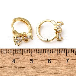 Orecchini a cerchio in ottone a forma di fiore&nbsp;EJEW-S256-01D-G
