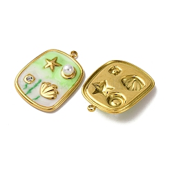 Pendentifs en acier inoxydable 304 émaillés&nbsp;X1-STAS-L299-18G-02