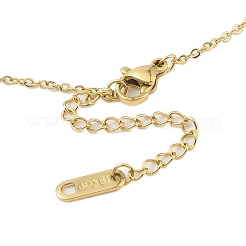 Collane con ciondolo a forma di volto sorridente in smalto colorato in acciaio inossidabile 304&nbsp;NJEW-N055-09G