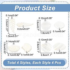 16 pièces 4 styles pendentifs en coquillage naturel&nbsp;SHEL-AR0001-14