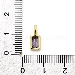 Micro rettangolo ottone spianare fascino zirconi&nbsp;KK-C134-14G