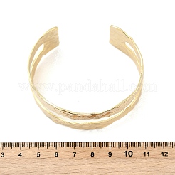 Offener Armreif aus Messing mit Rack-Beschichtung für Damen&nbsp;BJEW-A137-01G