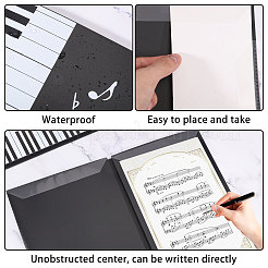 Cartella di spartiti per pianoforte in plastica PP da 6 pagina&nbsp;AJEW-WH0609-433