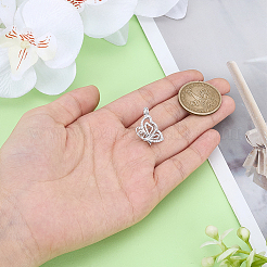 1 pièce 925 pendentifs cage en argent sterling micro pavé de zircones cubiques transparentes&nbsp;STER-PH0004-85P