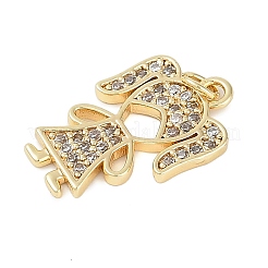 Porte micro ouvrent pendentifs zircone cubique en laiton de placage&nbsp;KK-H509-30G