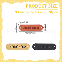 60 Stück 3 Farben PU-Lederetiketten&nbsp;DIY-WR0004-67