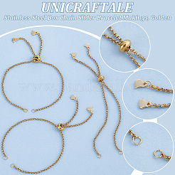8 pz 304 acciaio inossidabile catena scorrevole braccialetto makings&nbsp;AJEW-UN00017