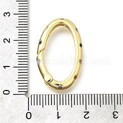 Anelli di chiusura a molla in microbolle di ottone con zirconi cubici&nbsp;KK-Z093-04G