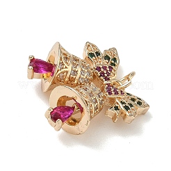 Pendentifs avec zircon cubiques à micro-pavés en laiton&nbsp;KK-B162-01