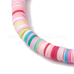 Set di braccialetti elasticizzati con perline con disco in argilla polimerica da 3 pz e 3 colori&nbsp;BJEW-JB10439-02