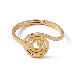 Ionenplattierung (IP) 201 Edelstahl Wirbel verstellbarer Ring für Frauen&nbsp;RJEW-C045-07G