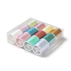 12 rollo de hilo de bordar metálico de poliéster de 12 capas y 6 colores&nbsp;OCOR-L046-01A