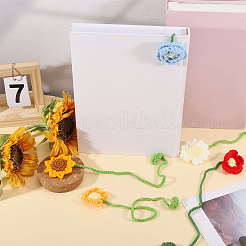 5 segnalibro a forma di fiore in poliestere intrecciato&nbsp;AJEW-GL0003-57