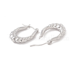Orecchini a cerchio ovali torti in acciaio inossidabile 304 anti-ossidazione per donna&nbsp;EJEW-I267-06P