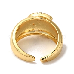 Anelli da donna aperti con micro pavé di zirconi cubici in ottone&nbsp;RJEW-G325-01A-G