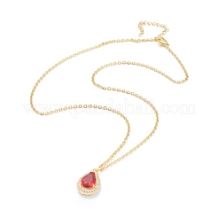 Collana con pendente in ottone con zirconia cubica&nbsp;NJEW-F281-06