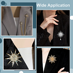 4 spilla in lega con strass per vestiti&nbsp;JEWB-PH0001-61P