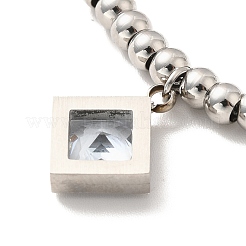 Bracelet à breloques en acier inoxydable 304 avec zircone cubique&nbsp;BJEW-B057-09P