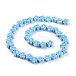 Brins de perles en pâte polymère imprimées à la main&nbsp;X-CLAY-M003-07J