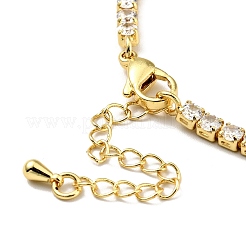 Bracelet à maillons œil de cheval en émail avec chaînes de tennis en zircone cubique transparente&nbsp;BJEW-G650-02G