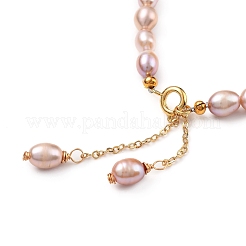 Pulseras de perlas de agua dulce cultivadas naturales&nbsp;BJEW-JB05325-02