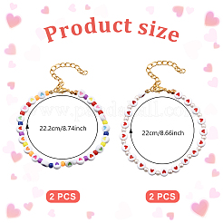 4 Stück 2 Stile Acrylperlenarmbänder für Frauen&nbsp;BJEW-HY0001-13