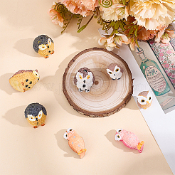 16 figurine de hibou en résine de 8 styles&nbsp;DJEW-DR0001-09