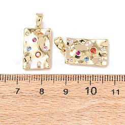 Pendentifs avec zircon cubiques à micro-pavés en laiton&nbsp;KK-D223-02G