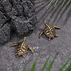 2 décoration décorative en laiton en forme de tortue&nbsp;AJEW-SP0004-98