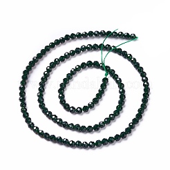 Chapelets de perles en pierre d'or verte synthétique&nbsp;G-L581A-004C