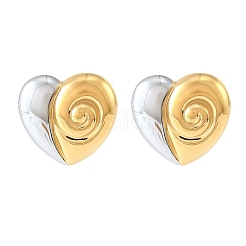 Pendientes de botón de acero inoxidable 304&nbsp;EJEW-Z173-06GP