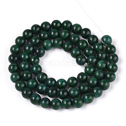 Brins de perles rondes en jade mashan naturel teinté&nbsp;G-T139-6mm-67F