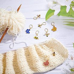 8 Stück 8 Stile Bienen- und Waben-Ohrhänger mit Klapphebel für Damen&nbsp;HJEW-NB0001-36