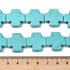 Filo di perline turchesi sintetici&nbsp;TURQ-G118-20x20mm-11