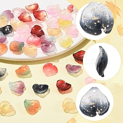 110 pieza de colgantes de pétalos de vidrio transparente de 11 colores&nbsp;GLAA-YW0005-86