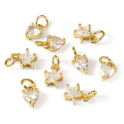 12 pièce 2 styles de breloques en laiton micro pavées en zircone cubique&nbsp;KK-TA0008-70A