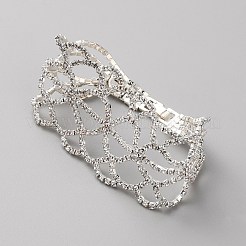 Tropfenförmiges Gliederarmband mit Kristall-Strassen&nbsp;BJEW-WH0017-08S