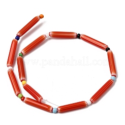 Perles chevron en fil de verre faites à la main&nbsp;LAMP-Z019-01-08