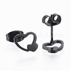 Orecchini a bottone in acciaio inossidabile 304&nbsp;EJEW-H350-07B
