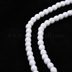 Synthetischen weißen Achat Perlen Stränge&nbsp;G-D419-4mm-01
