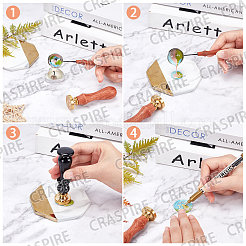 Sello de cera de latón con asa&nbsp;AJEW-WH0184-0734