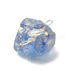 Galvanisierte natürliche Quarznuggets Link-Connector-Charms&nbsp;PALLOY-JF04369-02