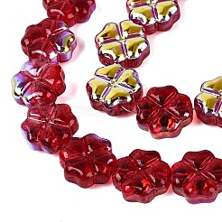Perlas de vidrio transparentes galvanizadas con pintura para hornear&nbsp;EGLA-Q136-04A-06