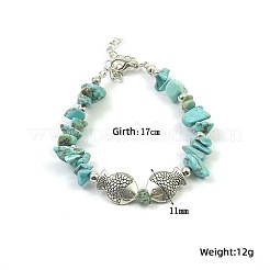 Armbänder aus synthetischen Türkissplittern und Legierungsperlen für Damen&nbsp;YV2517-1