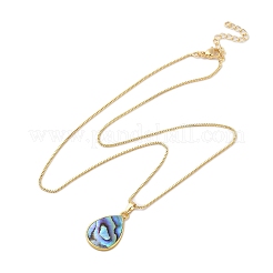 Collana con pendenti in conchiglia paua naturale con placcatura a cremagliera&nbsp;NJEW-B104-01I-01G