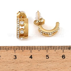 Pendientes de botón de acero inoxidable 304 con circonitas cúbicas engastadas para mujer.&nbsp;SA-CBAF36C-04B-G