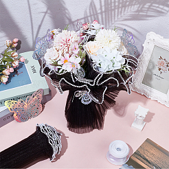 Geschenkverpackung aus plissiertem Polyesternetz für Blumenstrauß zum Valentinstag&nbsp;DIY-UN0006-65A