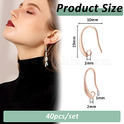 40 pezzi di ottone ganci orecchino&nbsp;KK-FH0007-64G