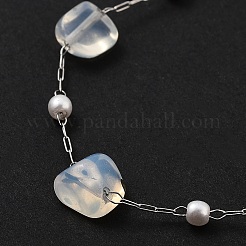 Collane a catena con pepite di opalite&nbsp;NJEW-H041-06P-02
