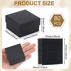 Boîtes de rangement carrées pour anneaux en papier&nbsp;CON-WH0098-10